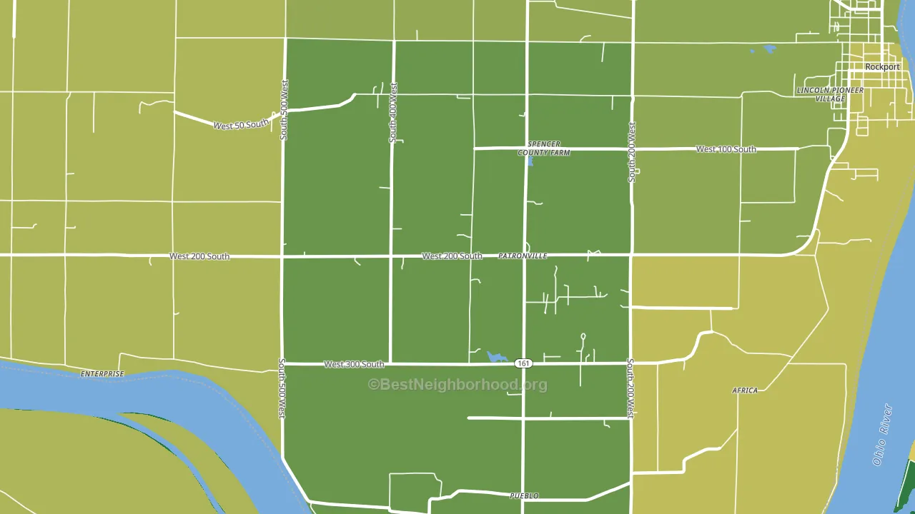 Patronville, IN block-group voter-turnout map
