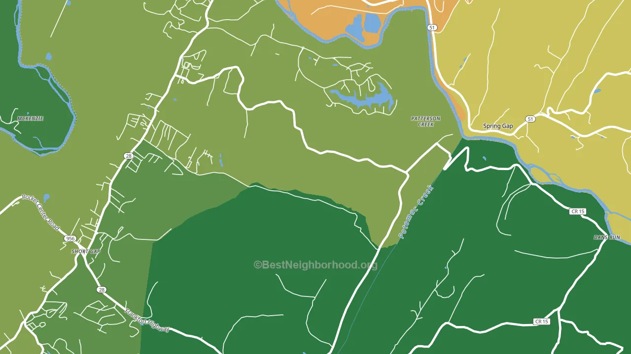 Patterson Creek, WV block-group voter-turnout map