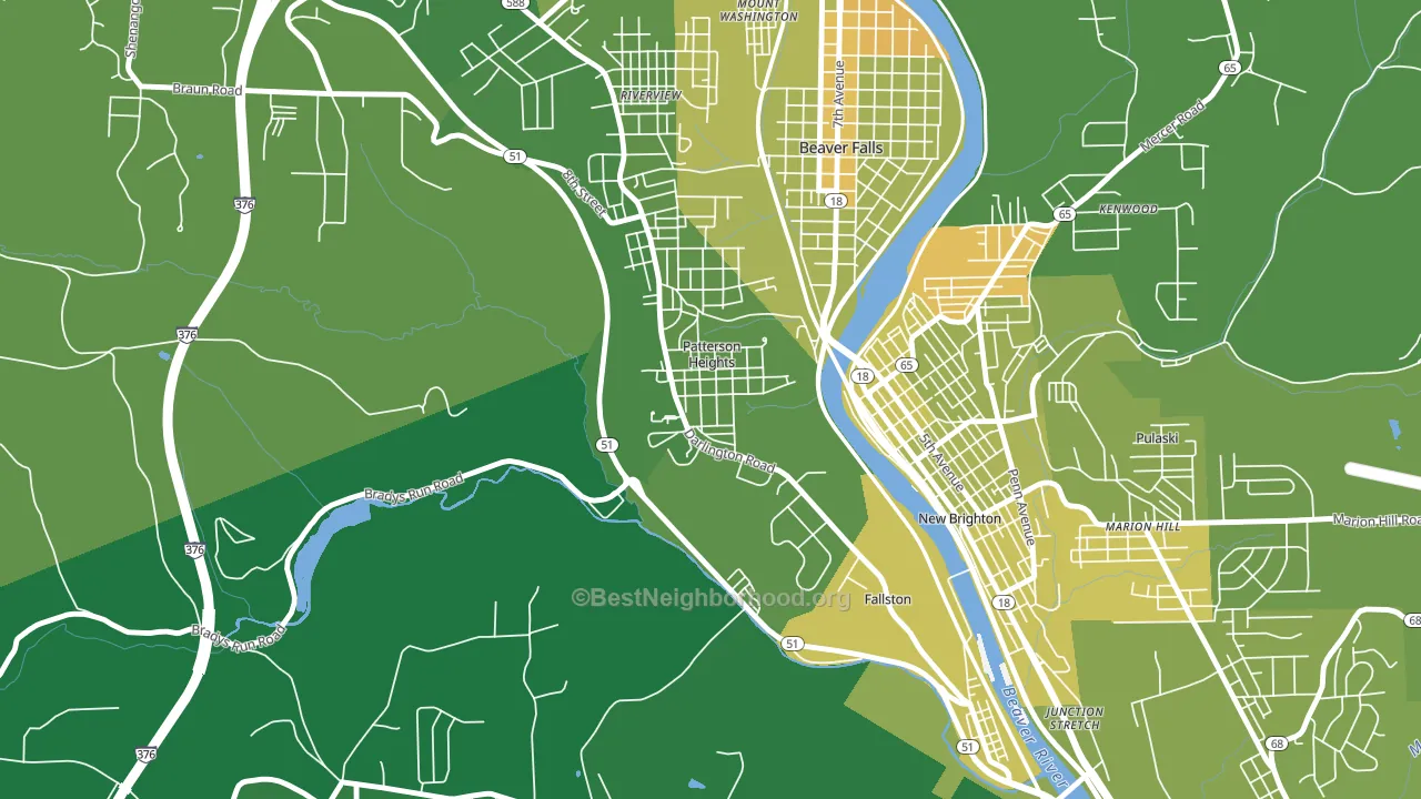 Patterson Heights, PA block-group voter-turnout map