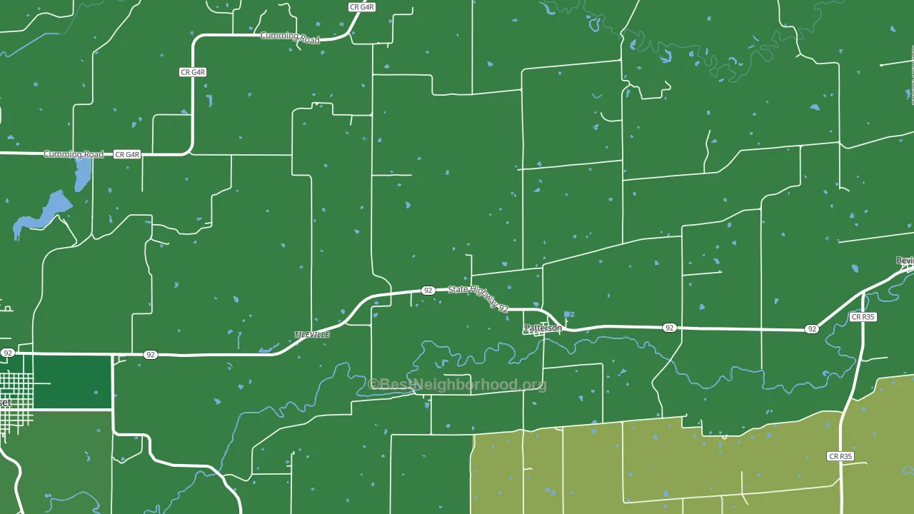 Patterson, IA block-group voter-turnout map