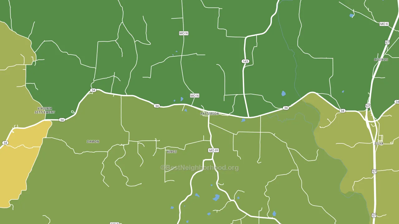 Patterson, MO block-group voter-turnout map
