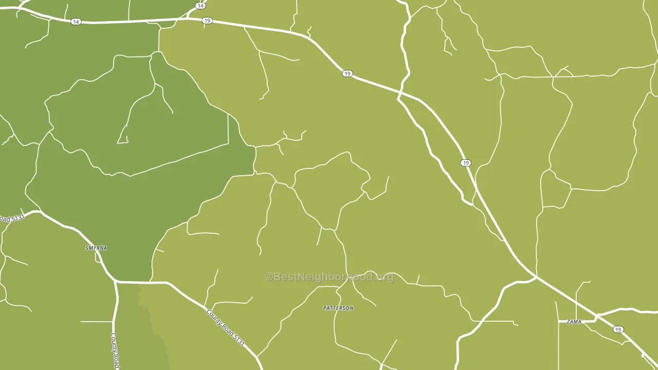 Patterson, MS block-group voter-turnout map