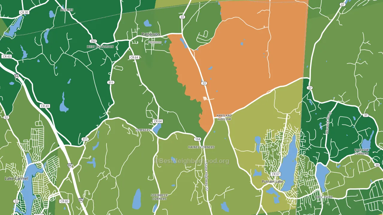 Patterson, NY block-group voter-turnout map