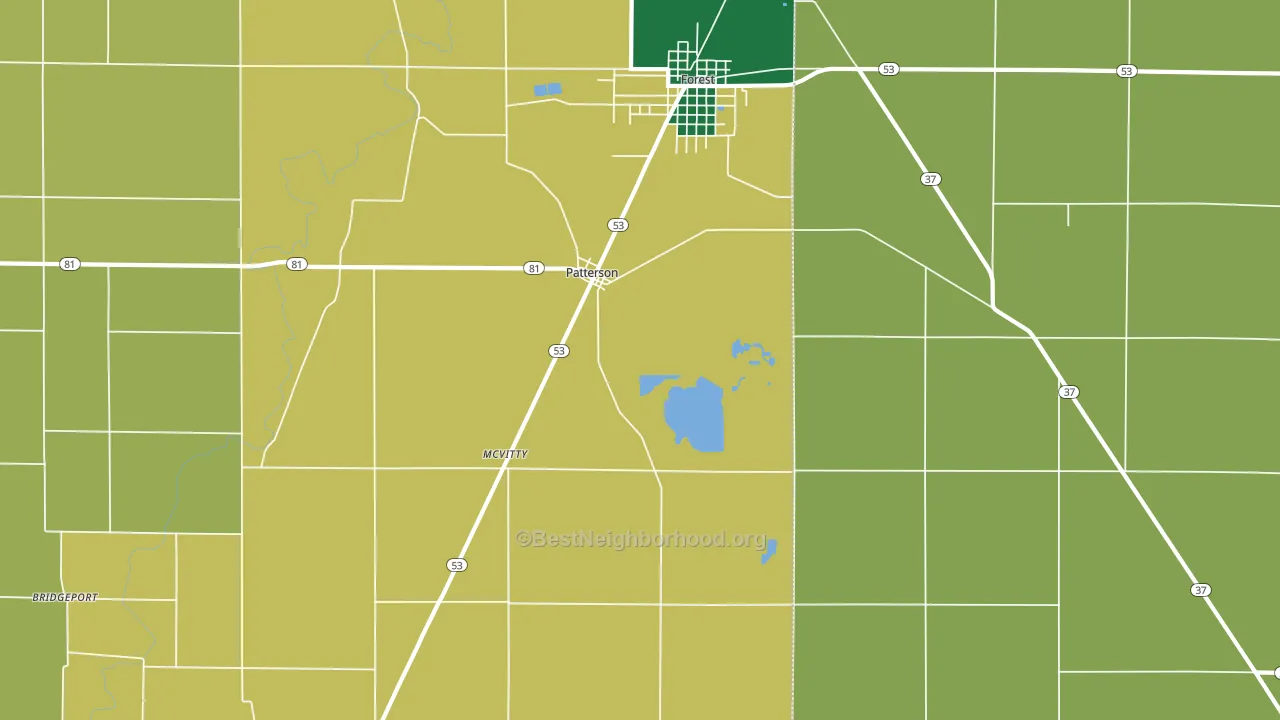 Patterson, OH block-group voter-turnout map