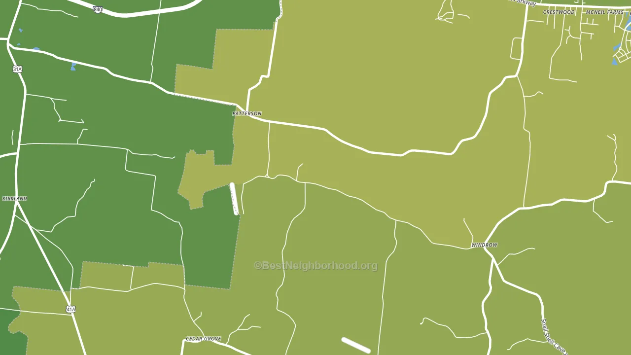 Patterson, TN block-group voter-turnout map