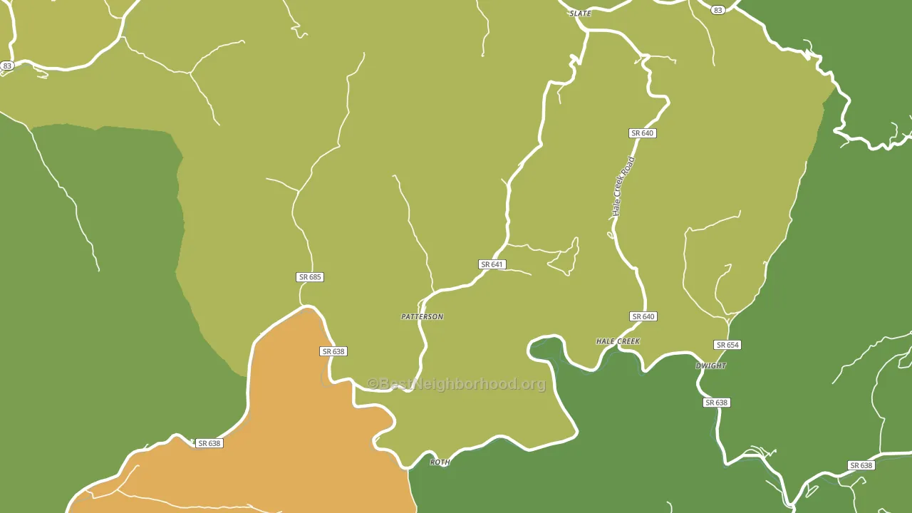 Patterson, VA block-group voter-turnout map
