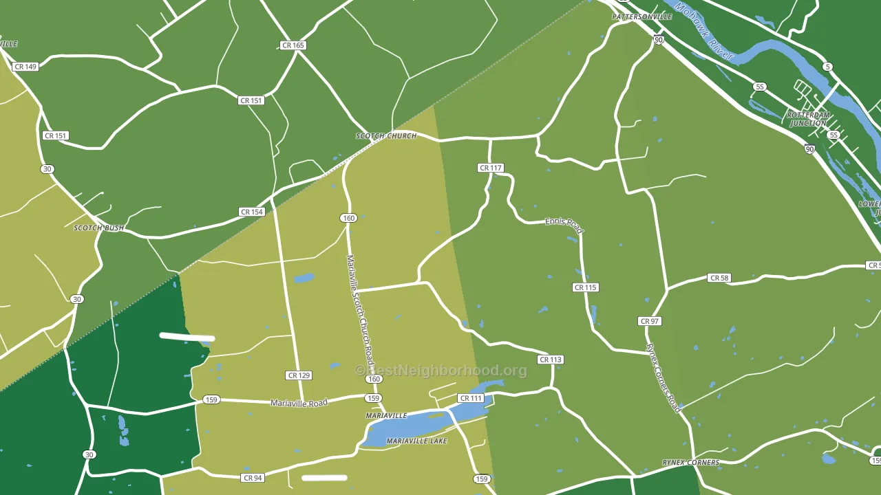 Pattersonville, NY block-group voter-turnout map