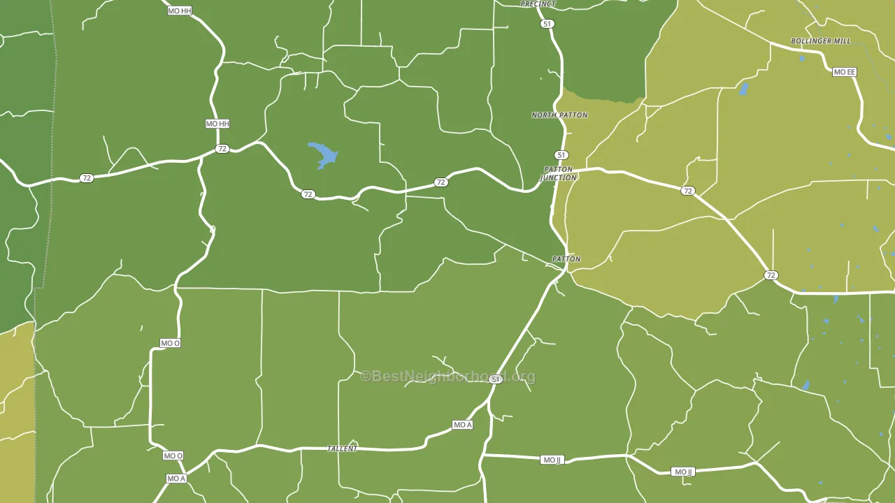 Patton, MO block-group voter-turnout map