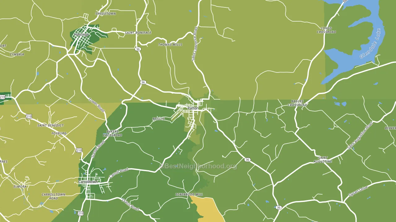 Patton, PA block-group voter-turnout map