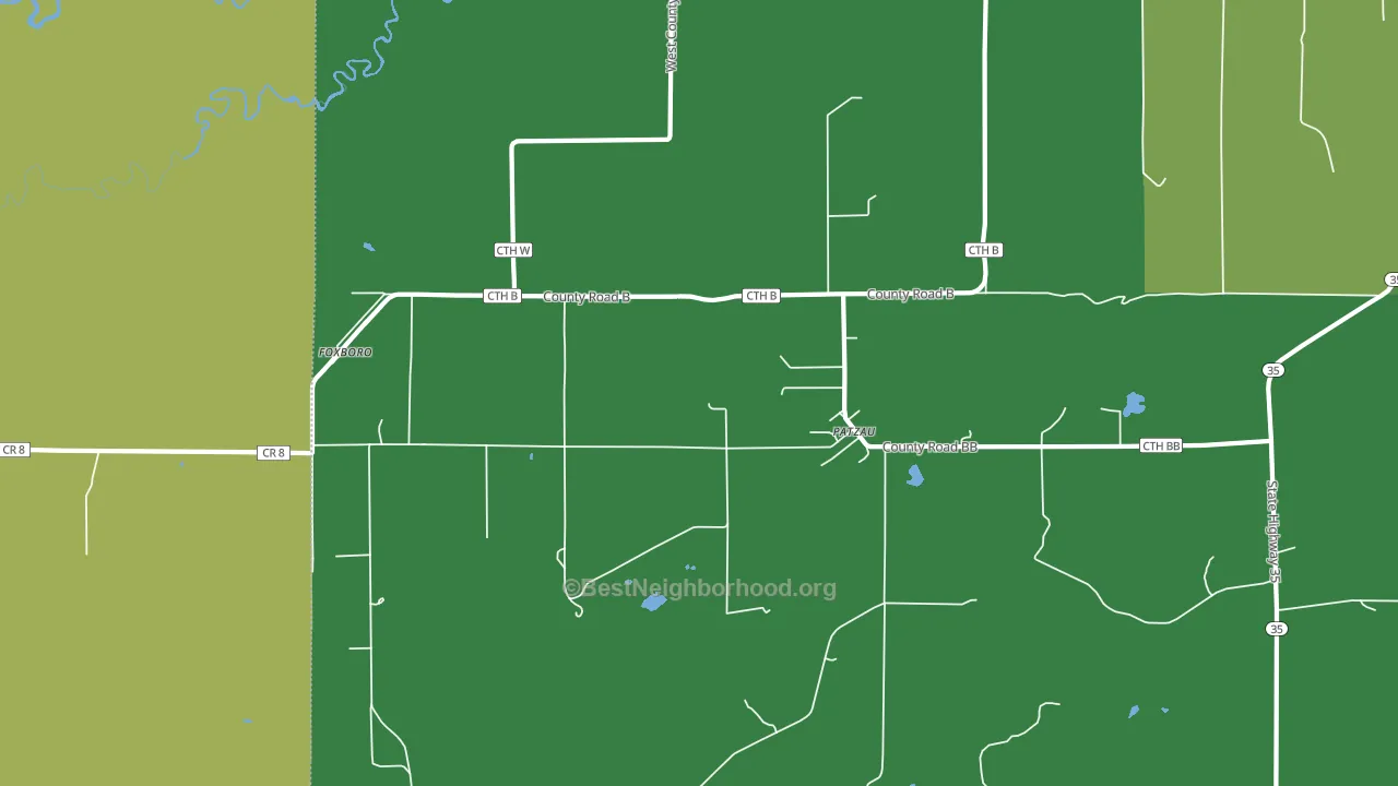 Patzau, WI block-group voter-turnout map