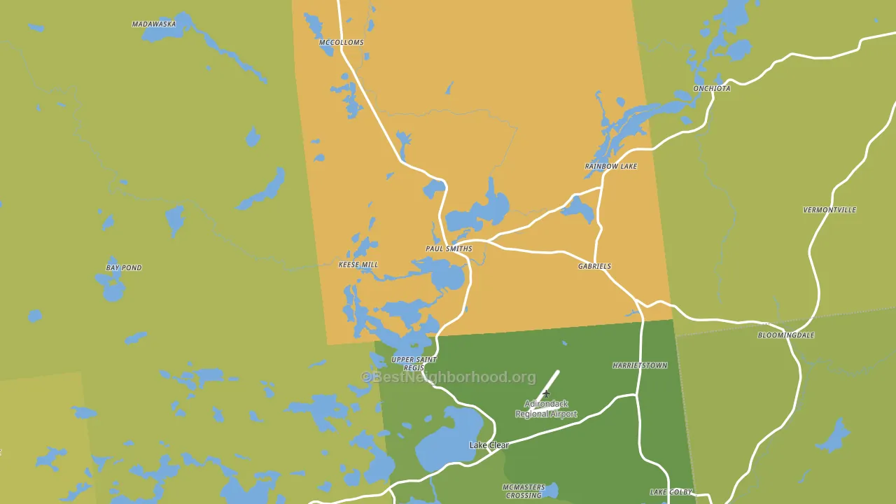 Paul Smiths, NY block-group voter-turnout map