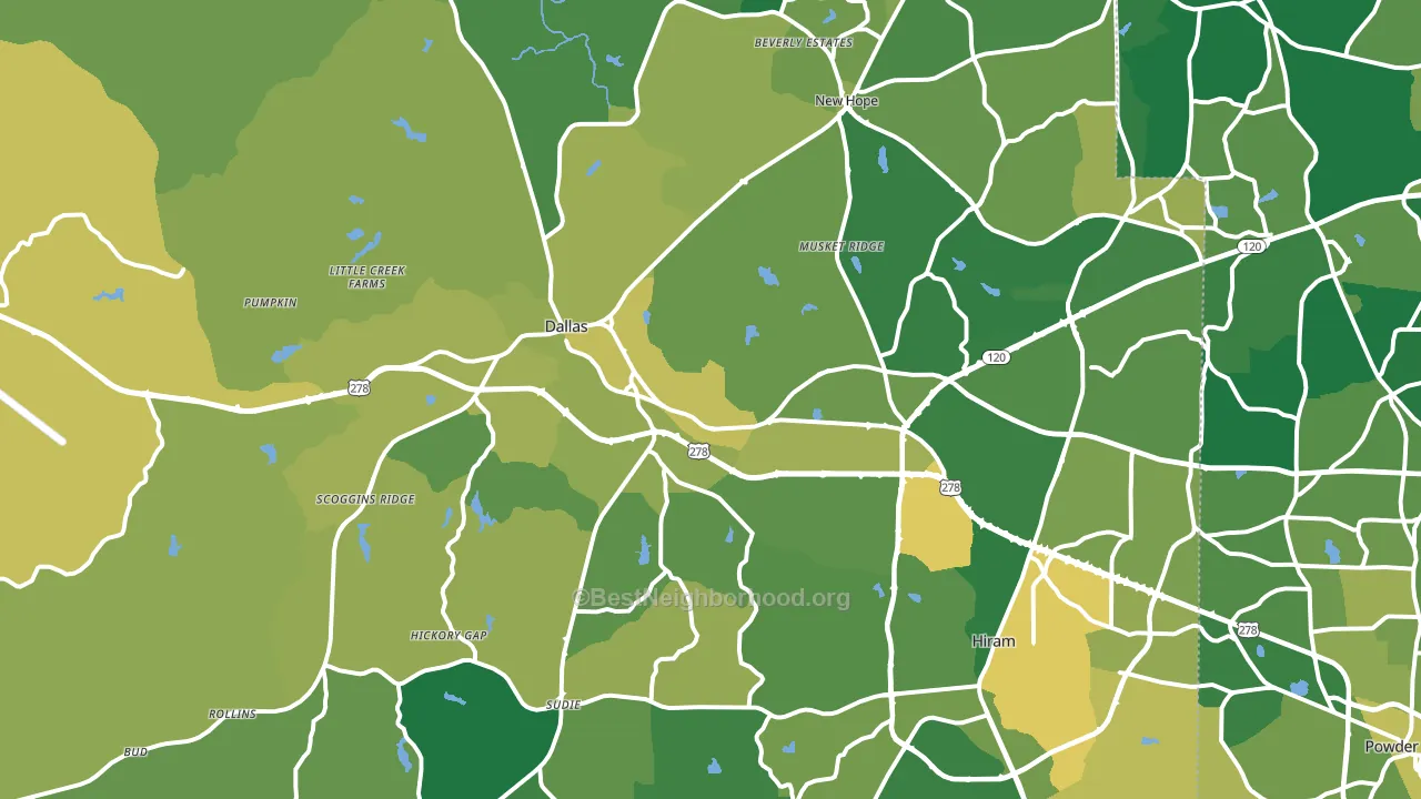 Paulding County, GA block-group voter-turnout map