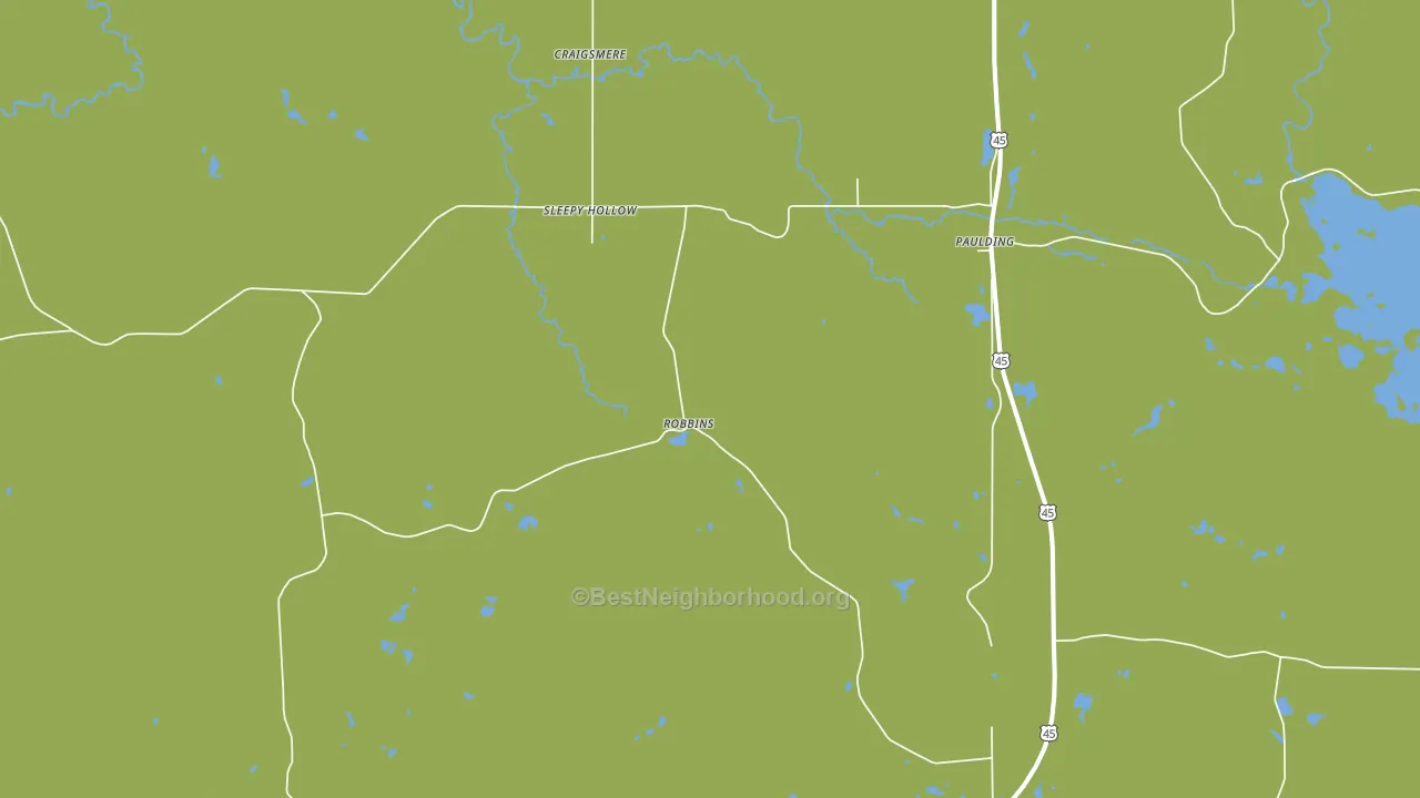 Paulding, MI block-group voter-turnout map