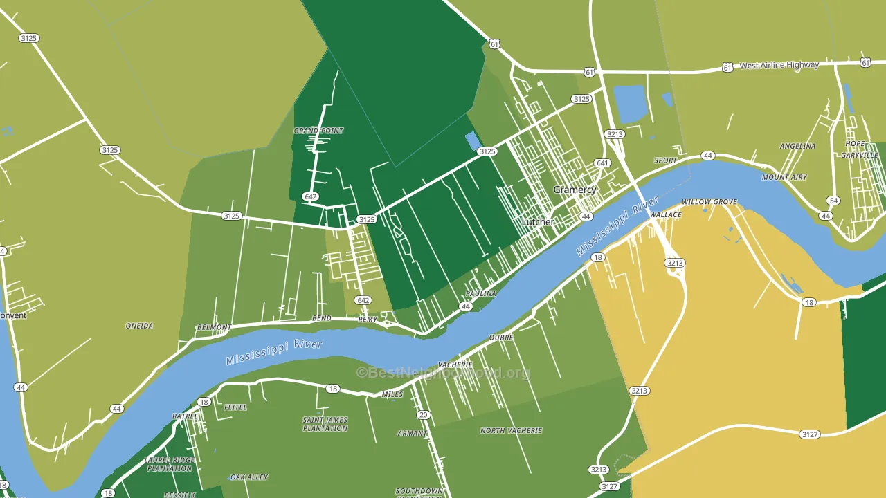 Paulina, LA block-group voter-turnout map