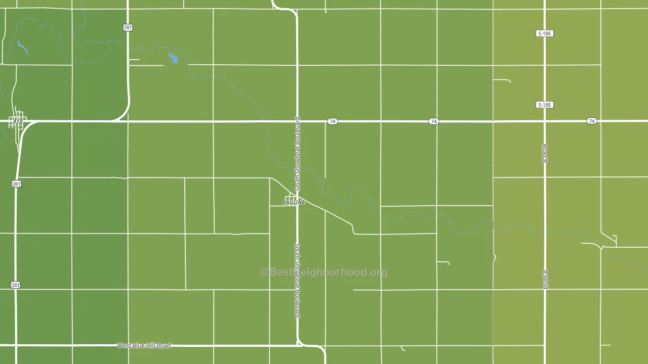 Pauline, NE block-group voter-turnout map