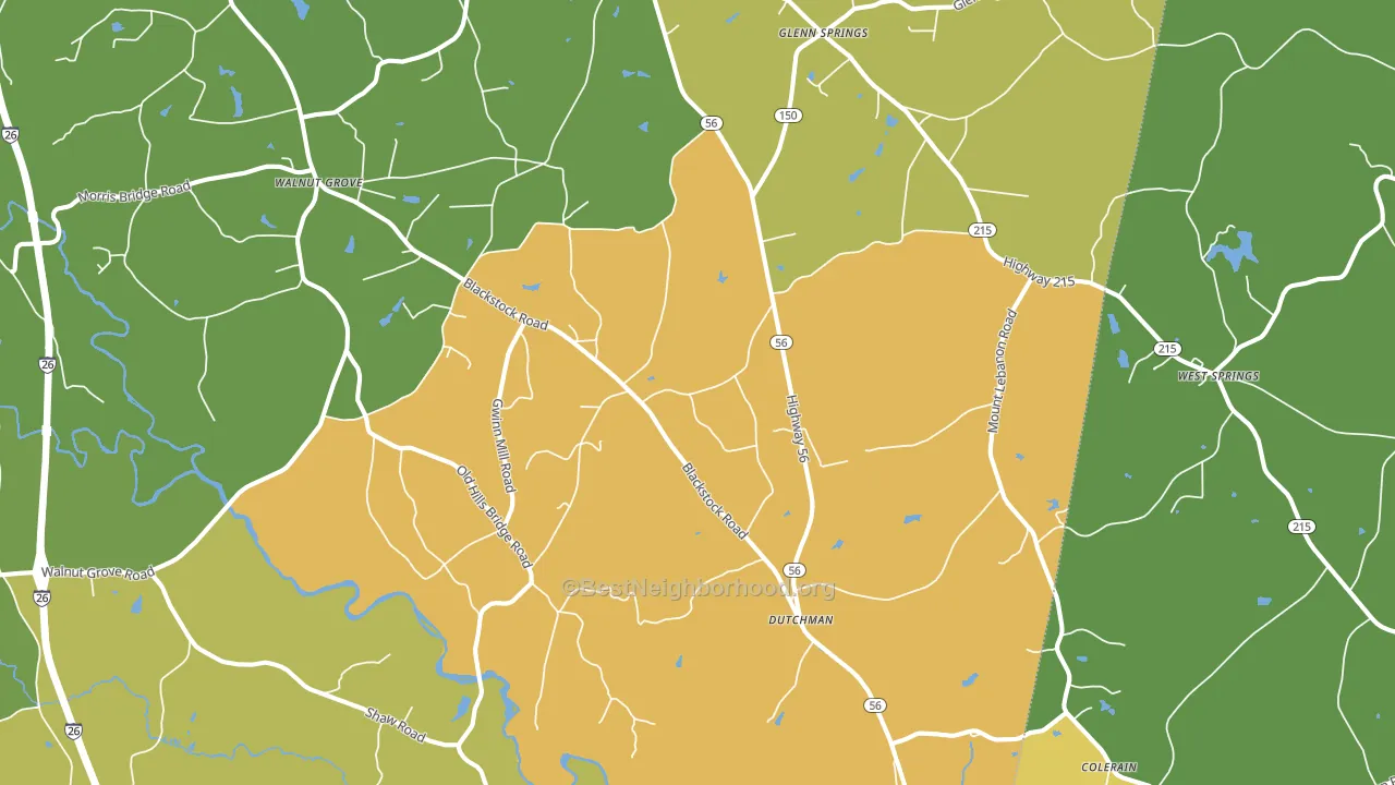 Pauline, SC block-group voter-turnout map