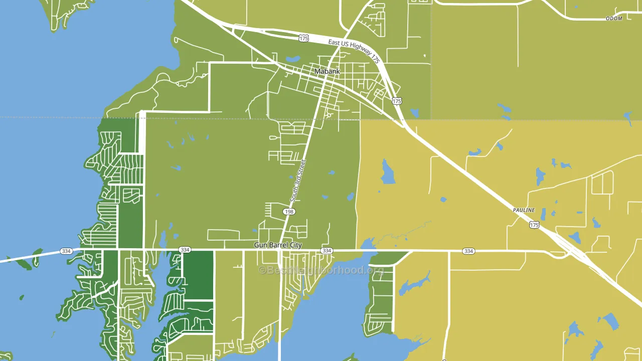 Pauline, TX block-group voter-turnout map