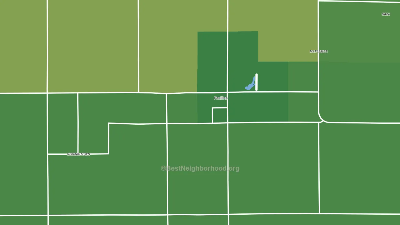 Paullina, IA block-group voter-turnout map
