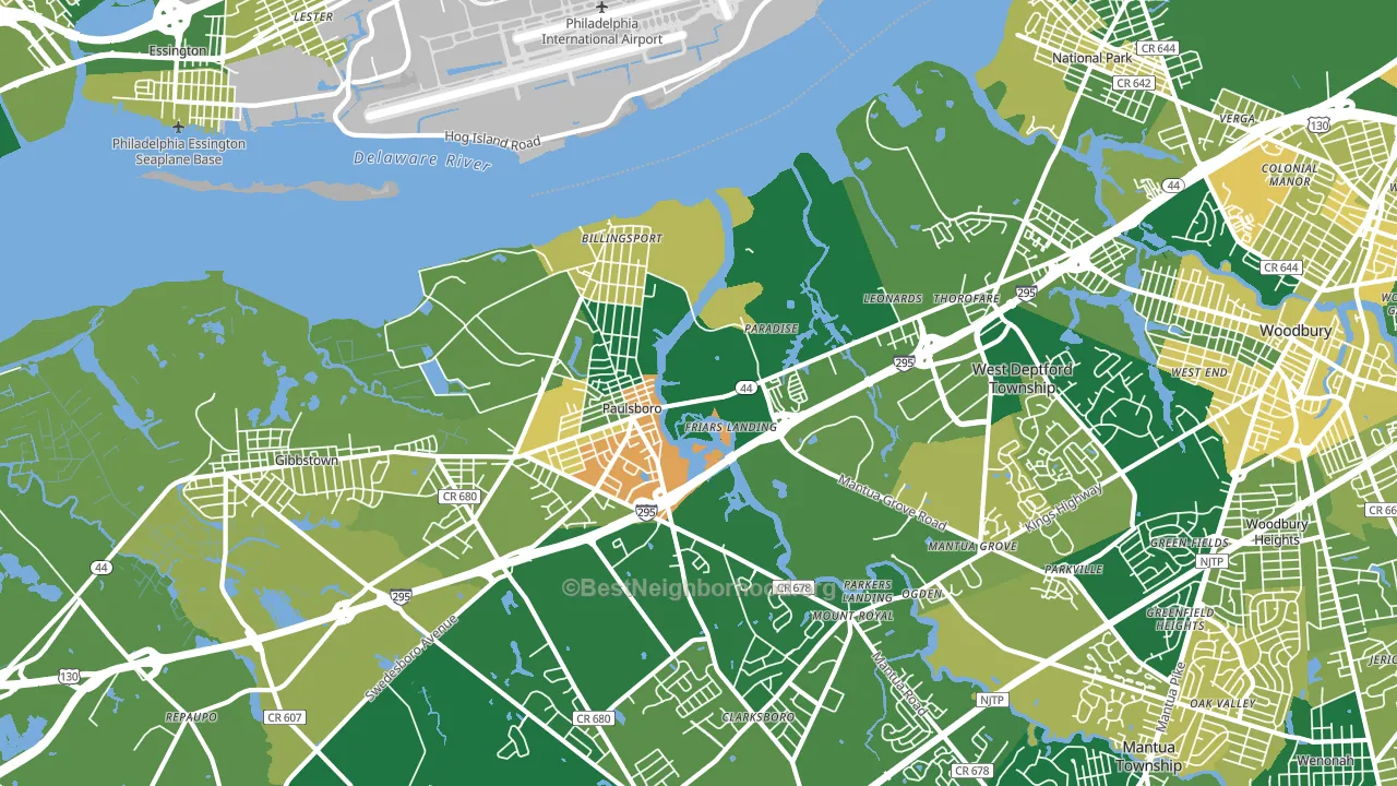 Paulsboro, NJ block-group voter-turnout map