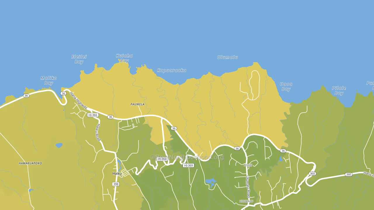 Pauwela, HI block-group voter-turnout map