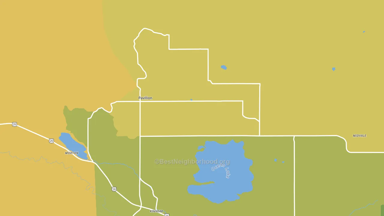 Pavillion, WY block-group voter-turnout map
