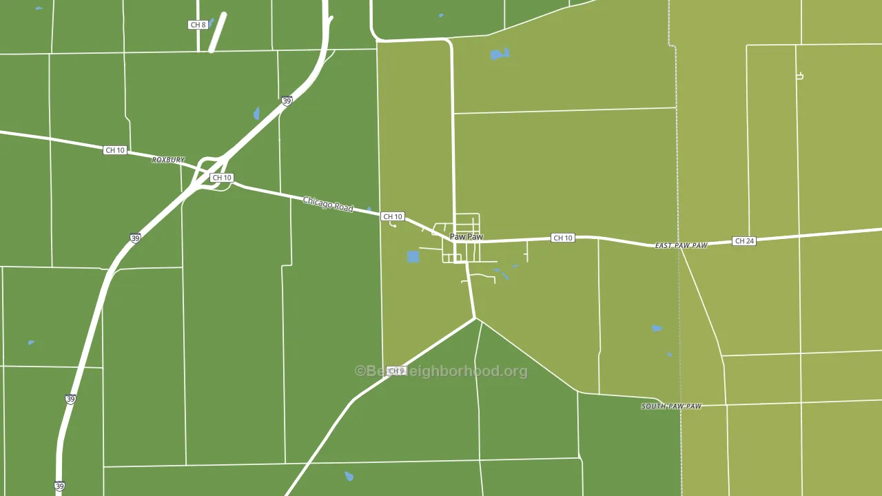 Paw Paw, IL block-group voter-turnout map