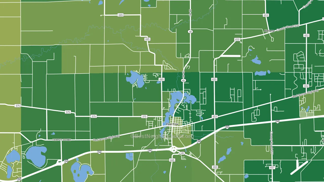 Paw Paw, MI block-group voter-turnout map