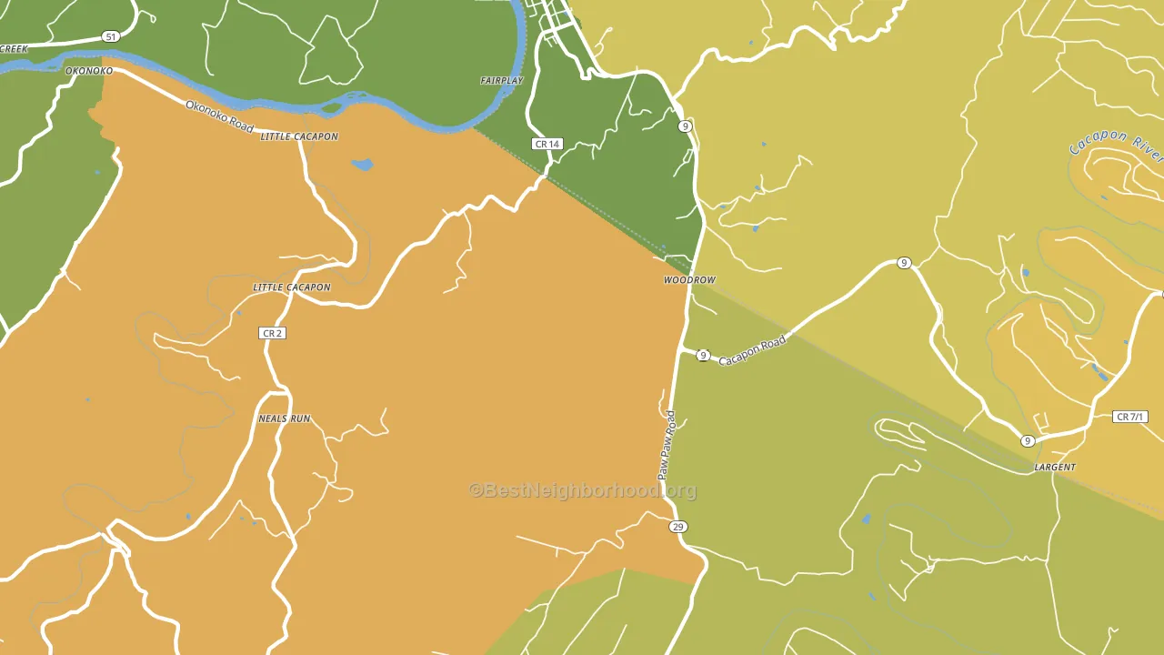 Paw Paw, WV block-group voter-turnout map
