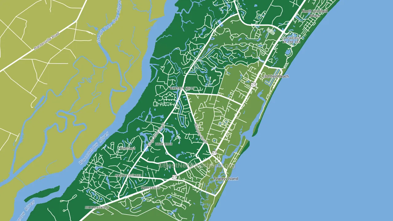 Pawleys Island, SC block-group voter-turnout map