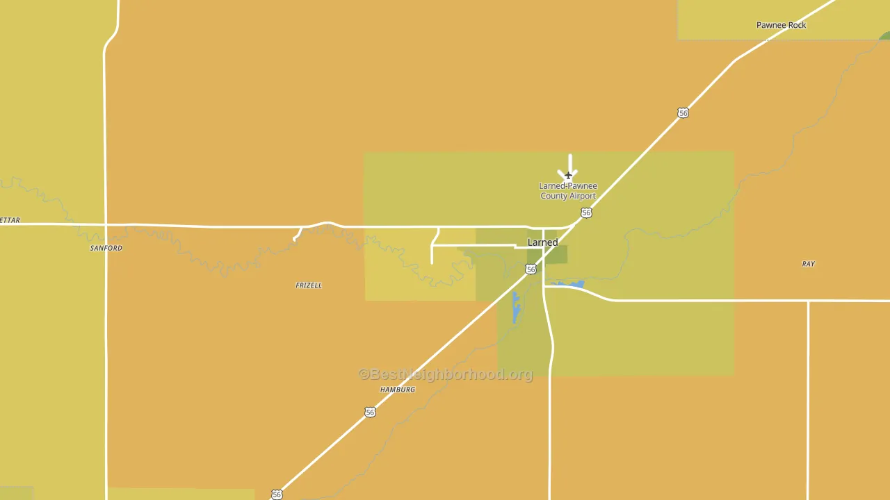 Pawnee County, KS block-group voter-turnout map