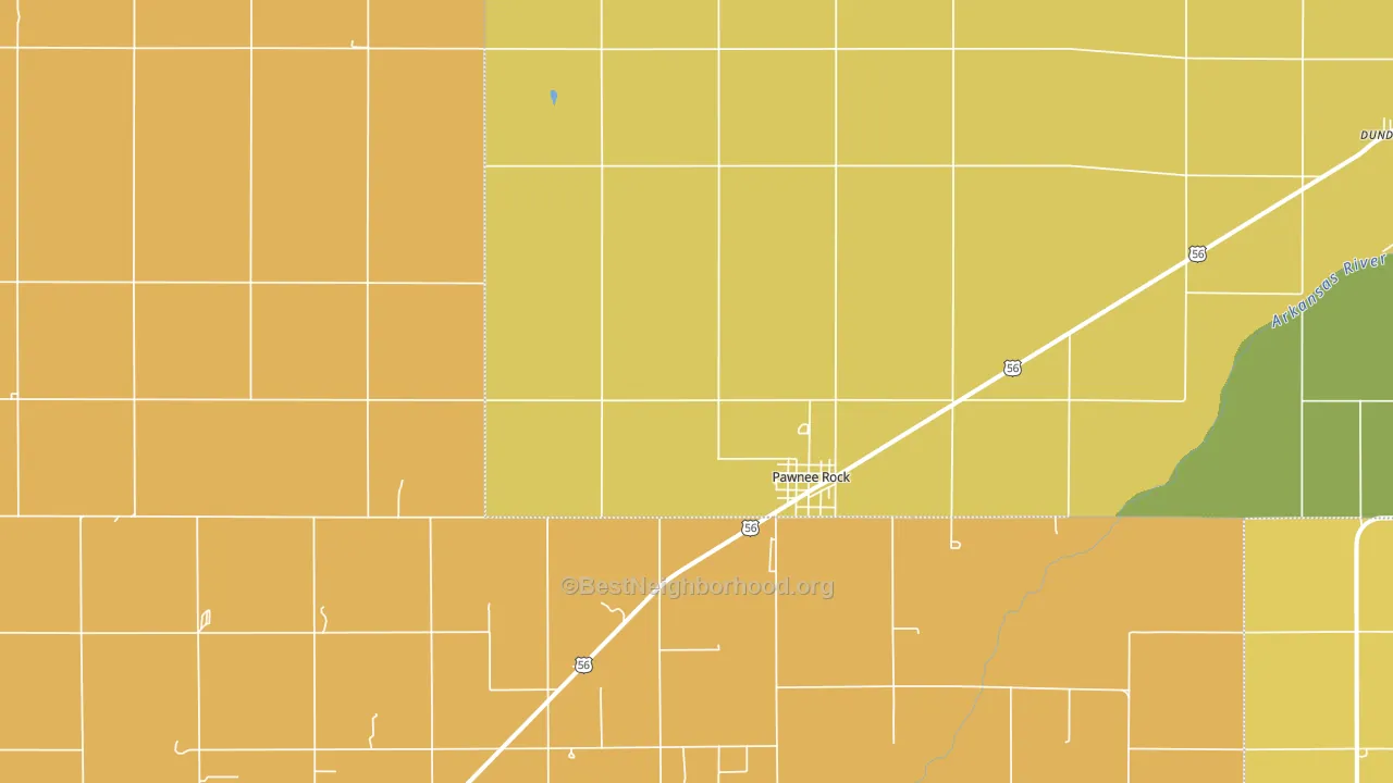 Pawnee Rock, KS block-group voter-turnout map