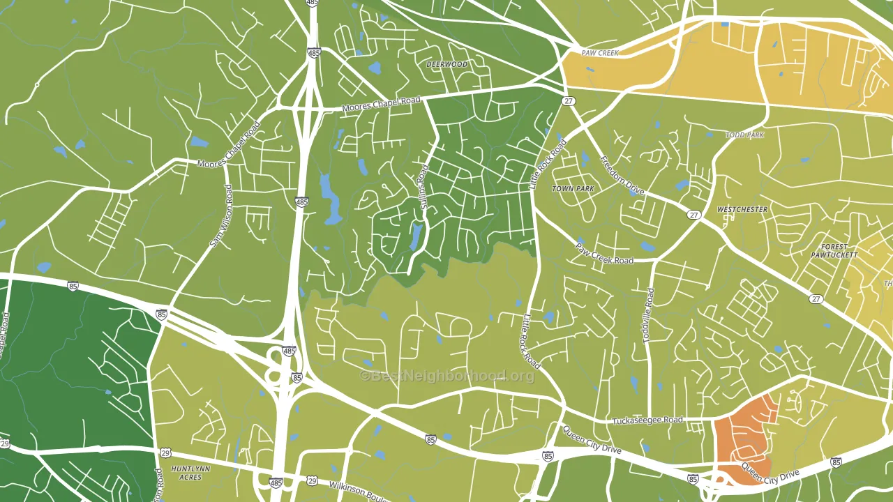 Pawtuckett, Charlotte, NC block-group voter-turnout map