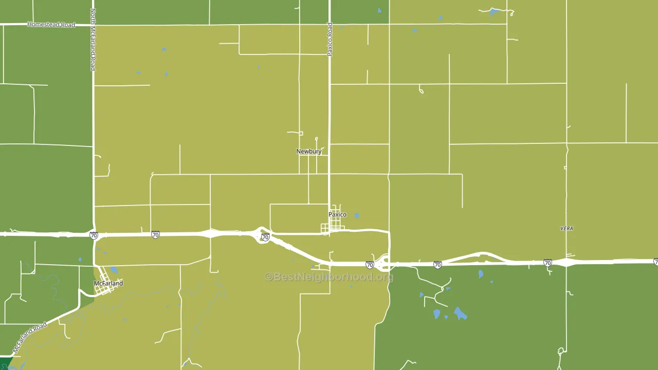 Paxico, KS block-group voter-turnout map