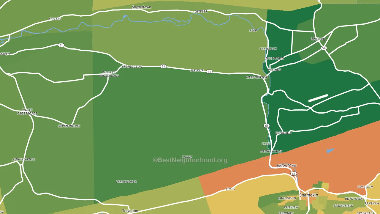 Paxinos, PA block-group voter-turnout map