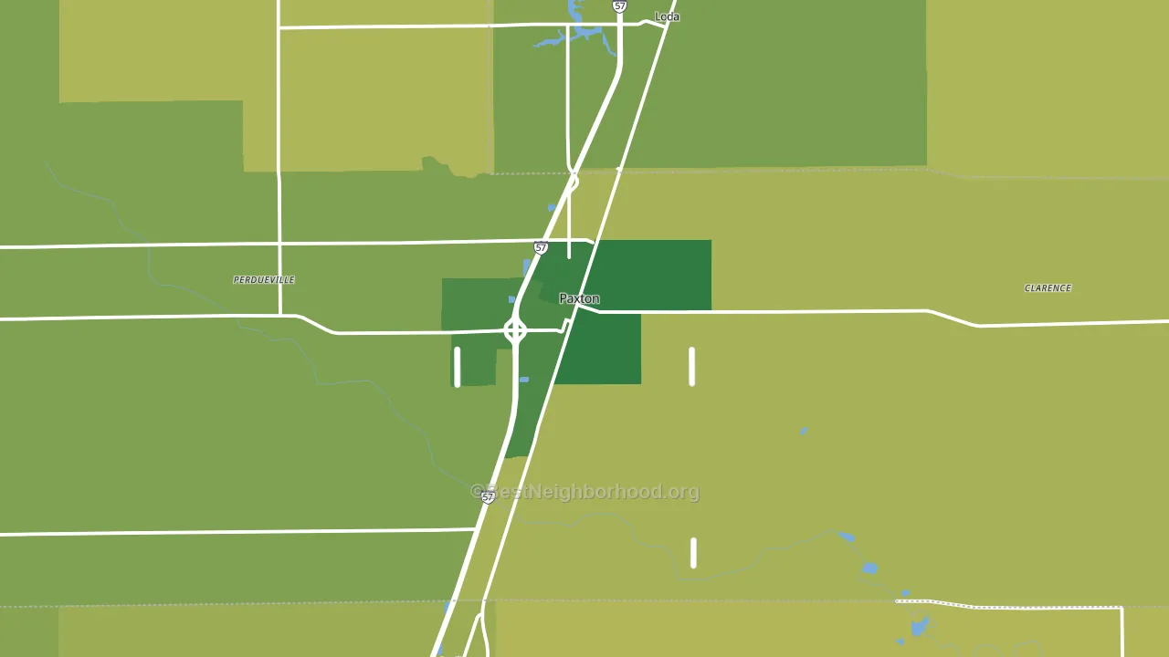 Paxton, IL block-group voter-turnout map
