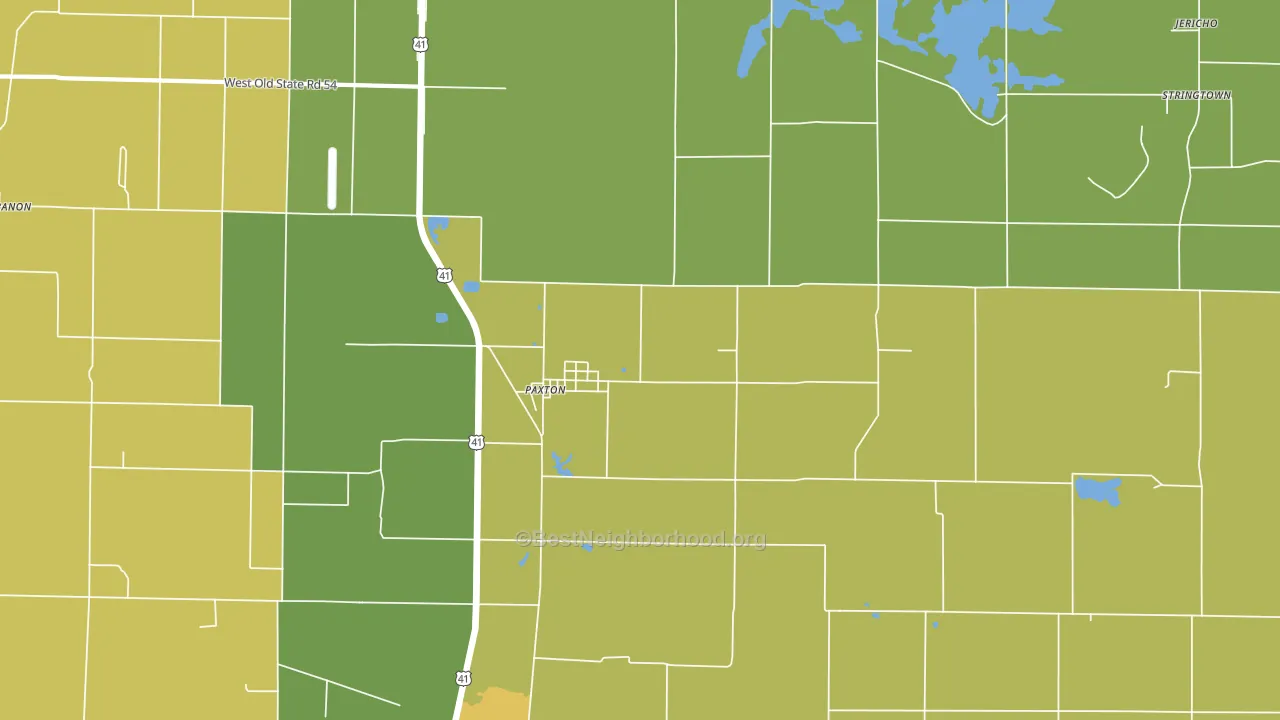 Paxton, IN block-group voter-turnout map