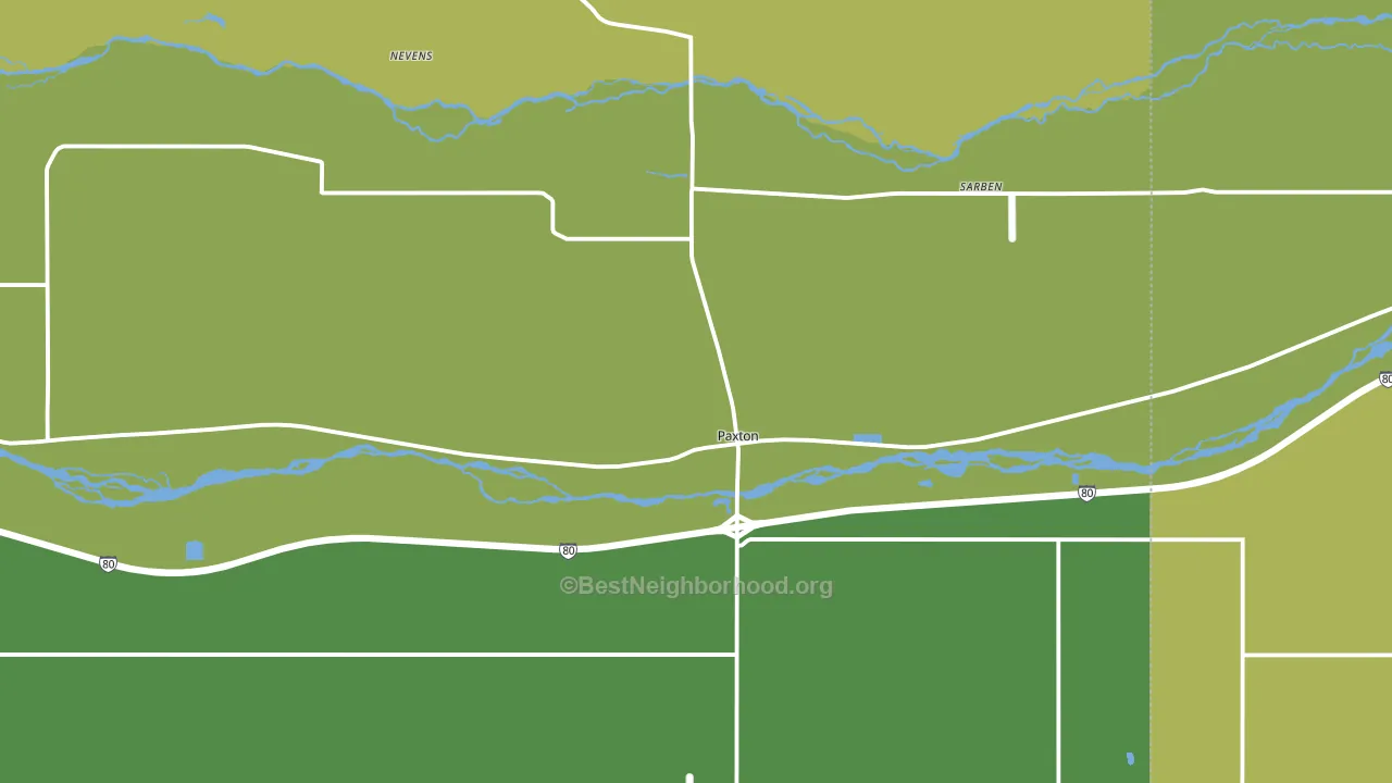 Paxton, NE block-group voter-turnout map