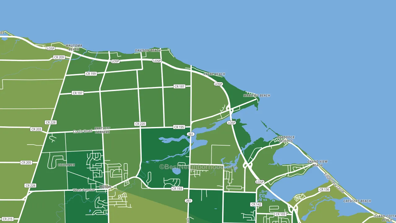 Payne Beach, NY block-group voter-turnout map