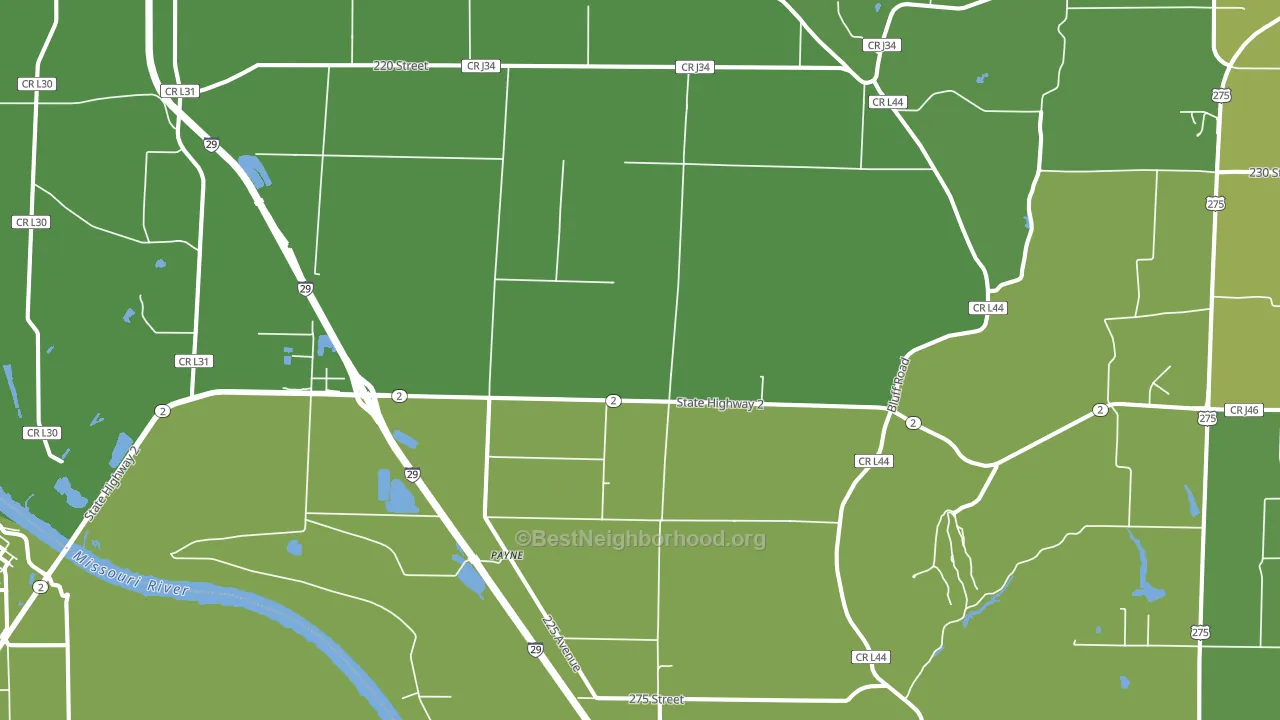 Payne, IA block-group voter-turnout map