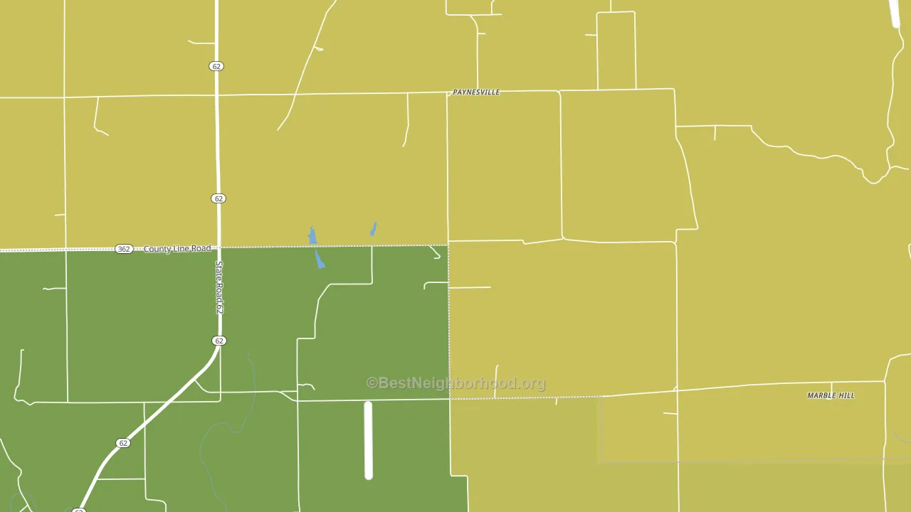 Paynesville, IN block-group voter-turnout map