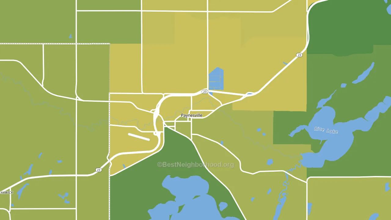 Paynesville, MN block-group voter-turnout map