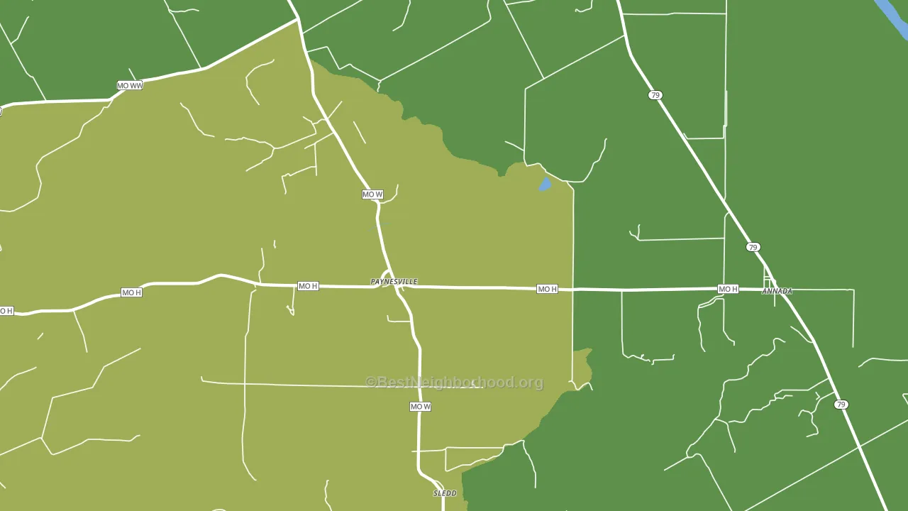 Paynesville, MO block-group voter-turnout map