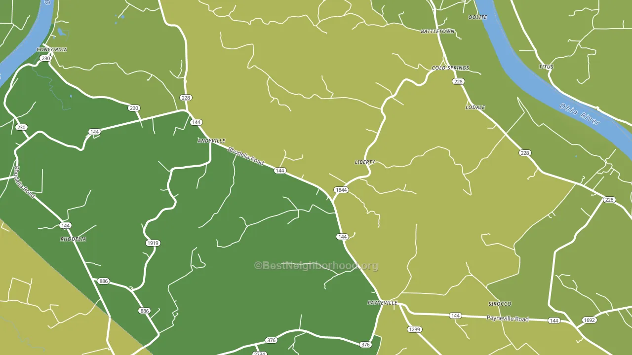 Payneville, KY block-group voter-turnout map