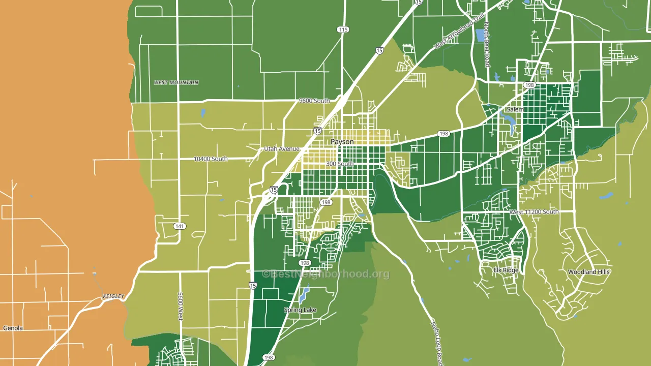 Payson, UT block-group voter-turnout map