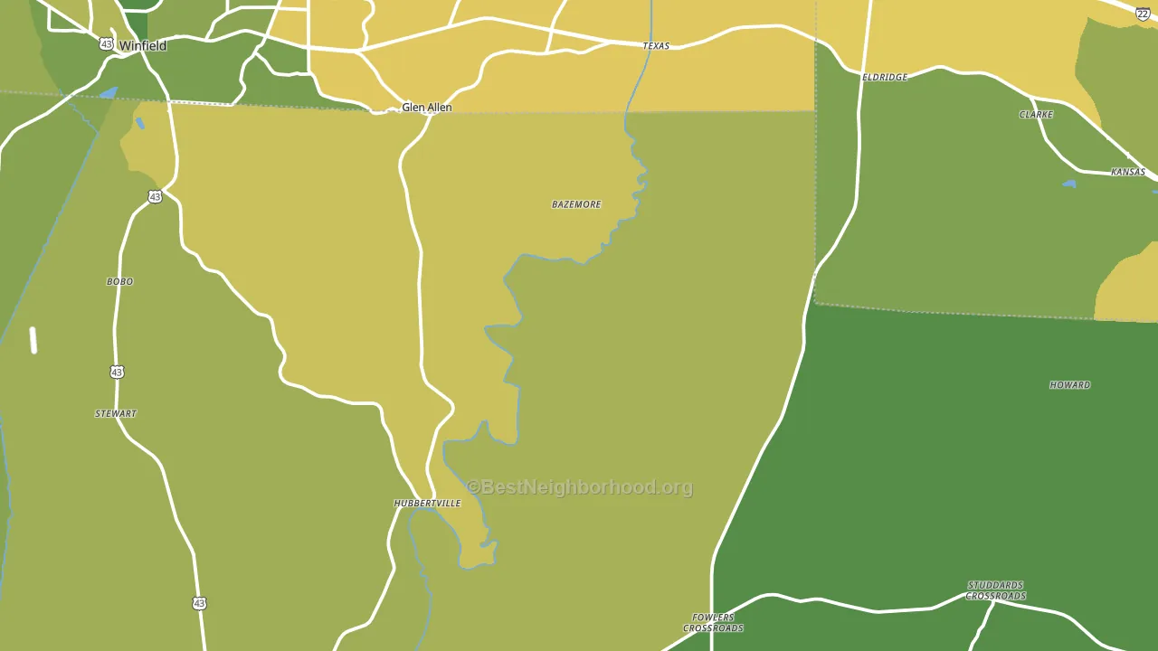 Pea Ridge, AL block-group voter-turnout map