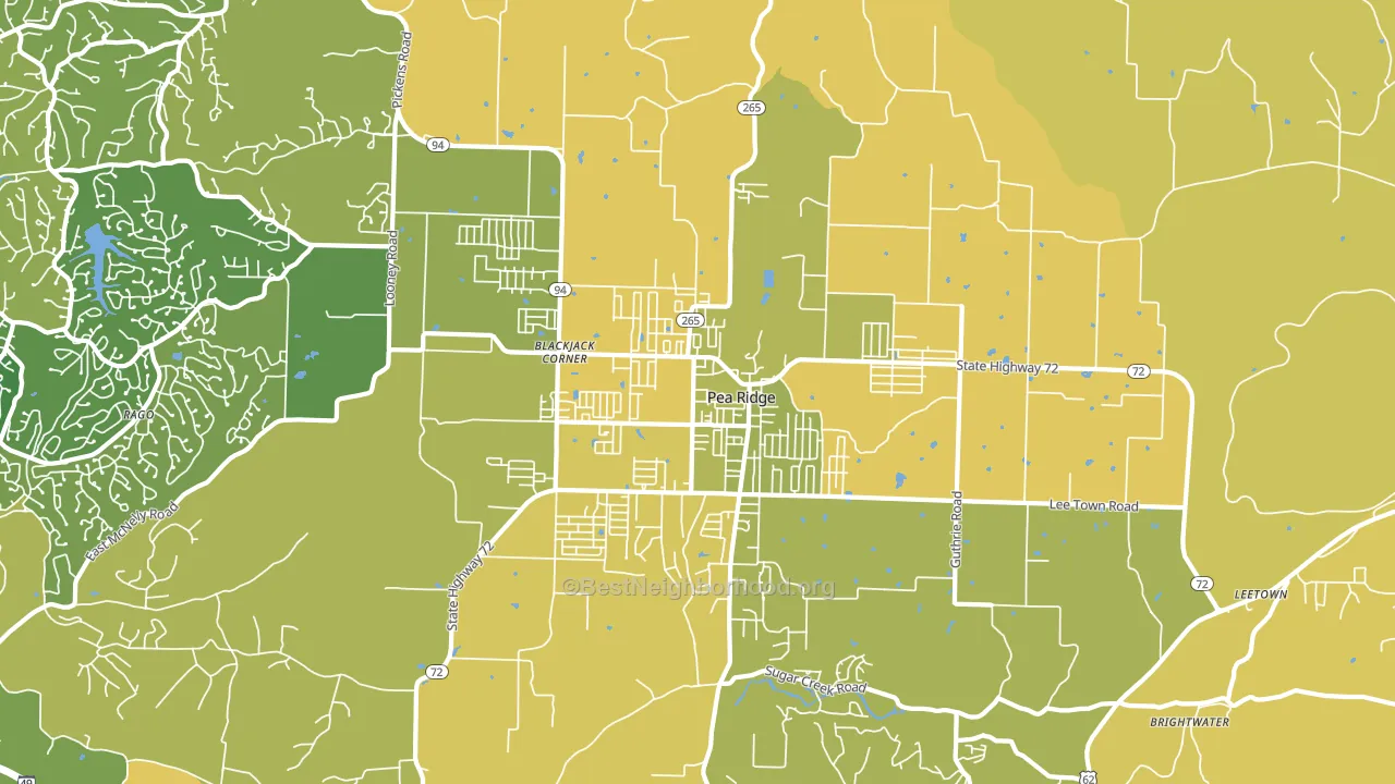 Pea Ridge, AR block-group voter-turnout map