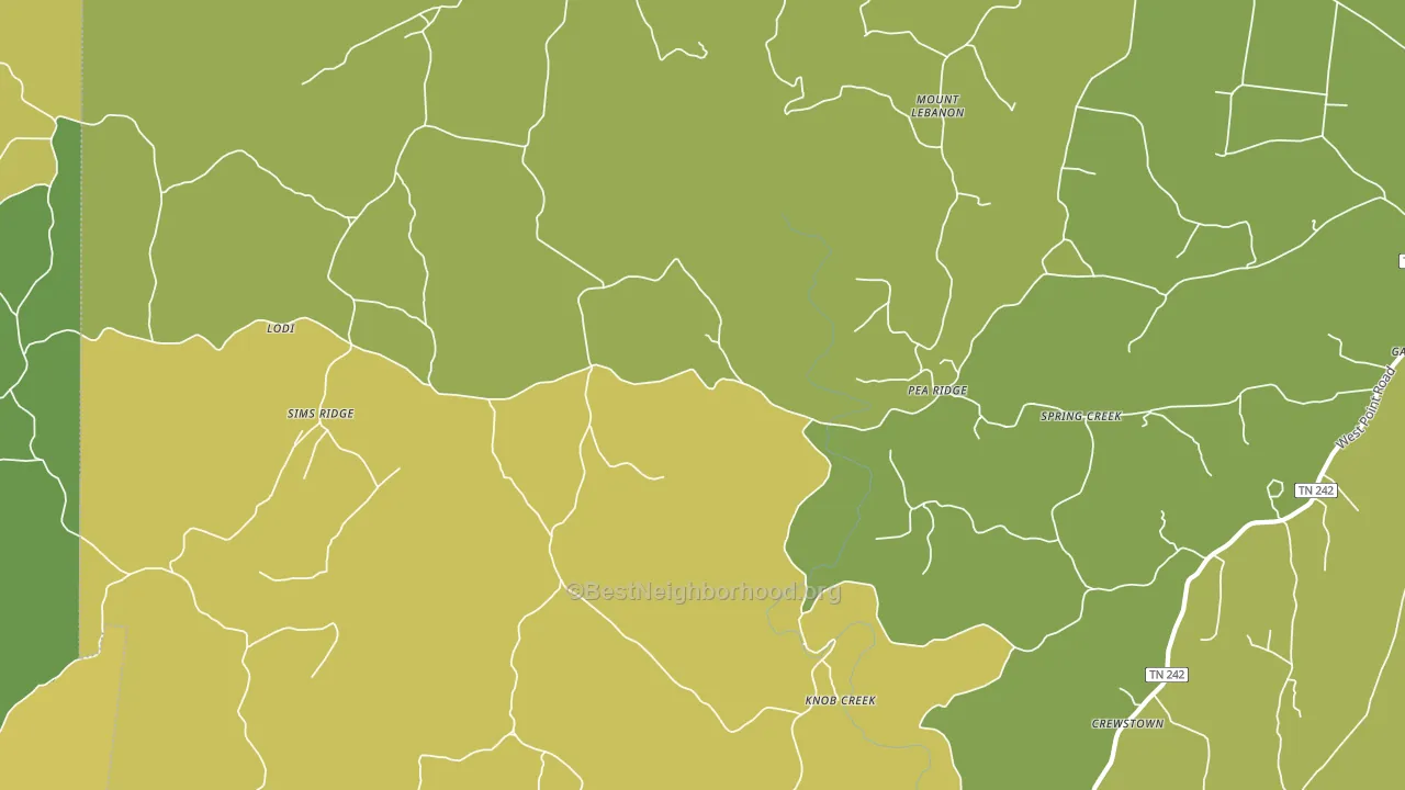 Pea Ridge, TN block-group voter-turnout map