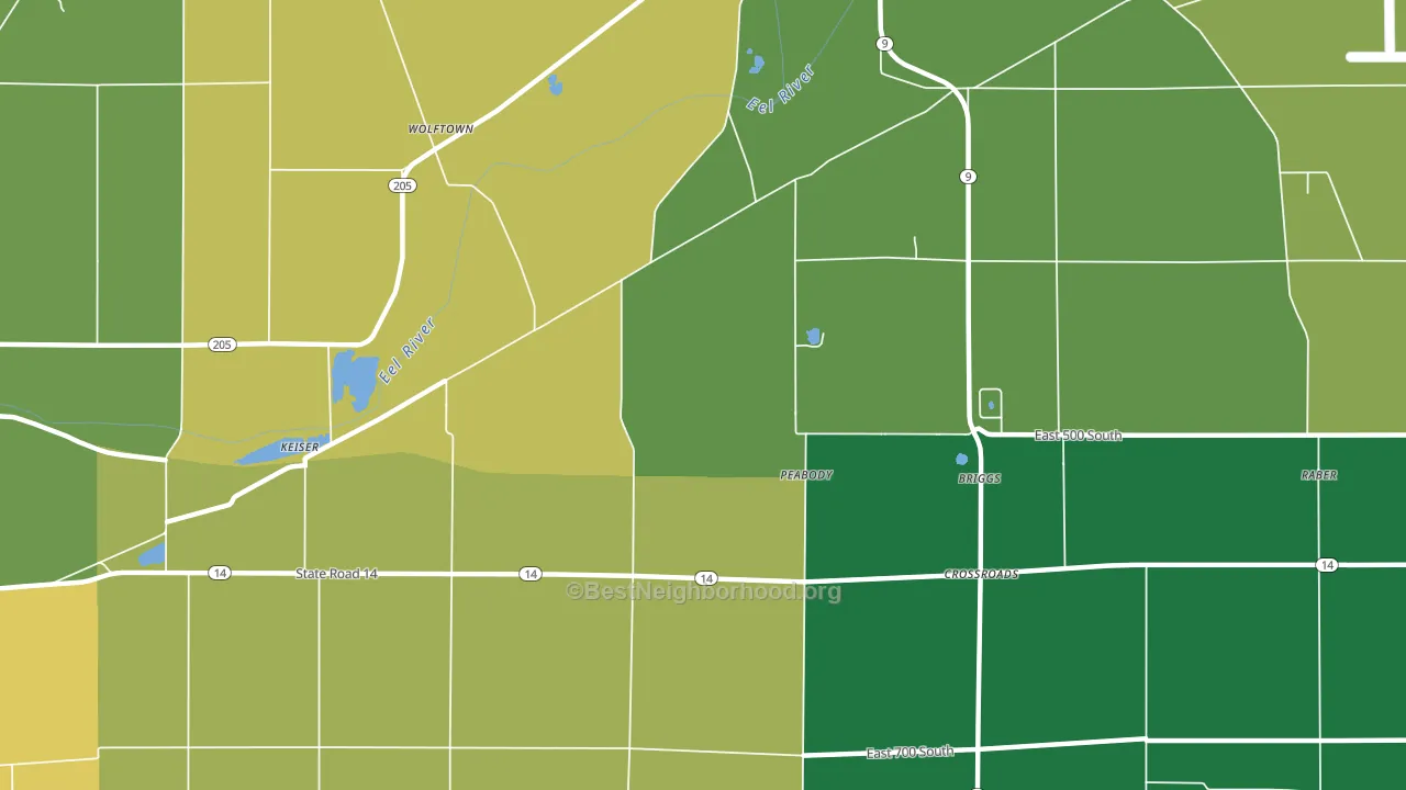 Peabody, IN block-group voter-turnout map