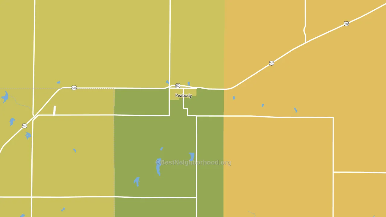 Peabody, KS block-group voter-turnout map