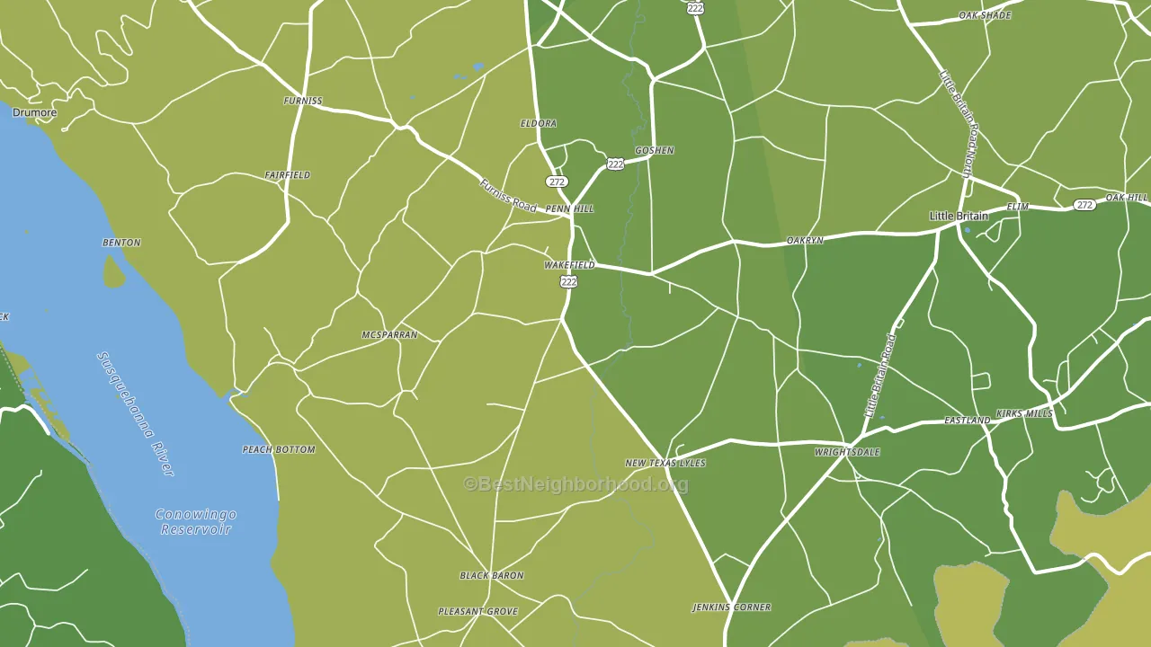 Peach Bottom, PA block-group voter-turnout map